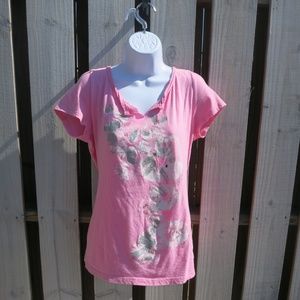 DKNY JEANS Pink embellished t-shirt L